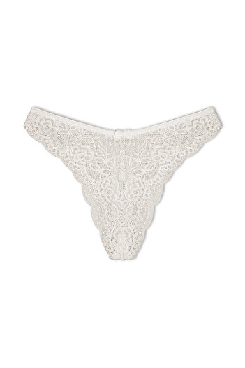 MİSTİRİK Tasali Model Full Lace Βραζιλιανό Μοντέλο Ευέλικτο Υφασμάτινο Αθλητικό Εσωρούχο Εκρού Χρώμα