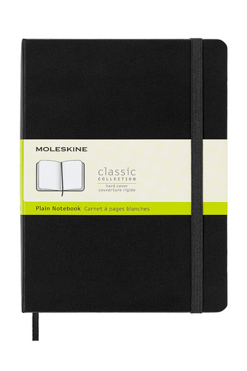 Moleskine دفتر ملاحظات كلاسيكي مقاس 19 × 25 سم بغطاء صلب غير مبطن 192 ورقة