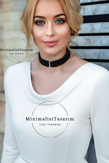 MinimalistTasarım Choker kolye ,tasma kolye ,boyun kolyesi, gümüş choker kolye, inci tasma kolye