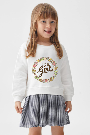 ADABEBEK Plaid Square Skirt Stylish Organic Girl Printed Sweat Skirt Set