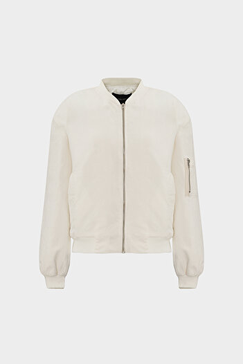 Açelya Okcu Premium Velvet Oversize Bomber Jacket