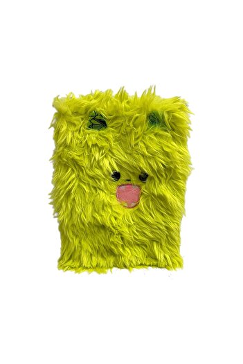 FİGO Kırtasiye Long Furry Plush Keepsake Book Memory Daily Striped Diary Notebook