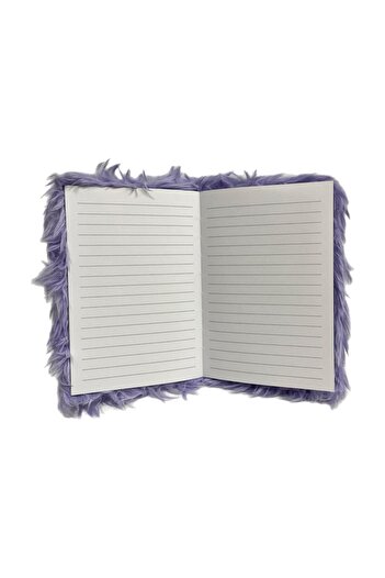 FİGO Kırtasiye Long Furry Plush Keepsake Book Memory Daily Striped Diary Notebook