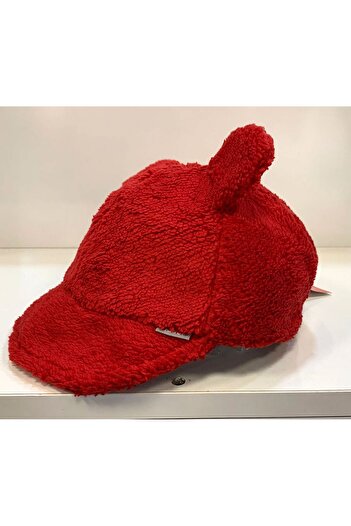 Kitti ARICI STORE 1-4 YAŞ ÇOCUK PELUŞ KIŞLIK KIRMIZI RENK ŞAPKA