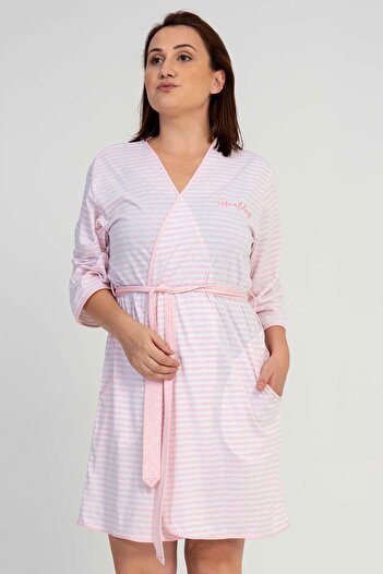 VİENETTA Plus Size 3/4 Arm Dressing Gown
,106123