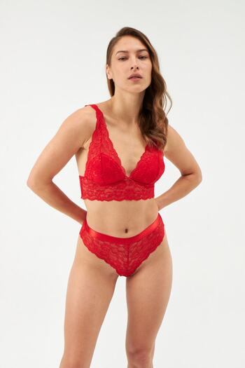 Dagi Piros, vezeték nélküli csipke Bralette melltartó