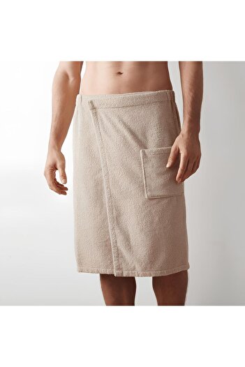 HIZSOY TEKSTİL Cotton Hammam Sauna Skirt Velcro Beach Pool Towel Bathrobe