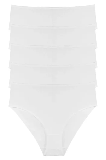 Sensu Women's Elastic Waist 5-Piece Slip Panties - Kts3087