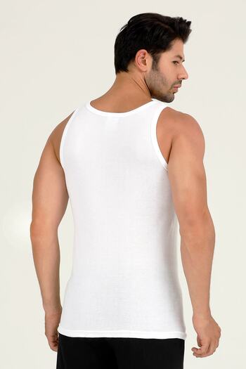 Sensu Men's Undershirt 100% Cotton 2 Pack Set White Eat7003