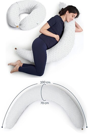 Elyaf Sepeti XL Baby Support Cushion - Μαξιλάρι θηλασμού και εγκύου, βαμβακερό ύφασμα, 200x70 cm