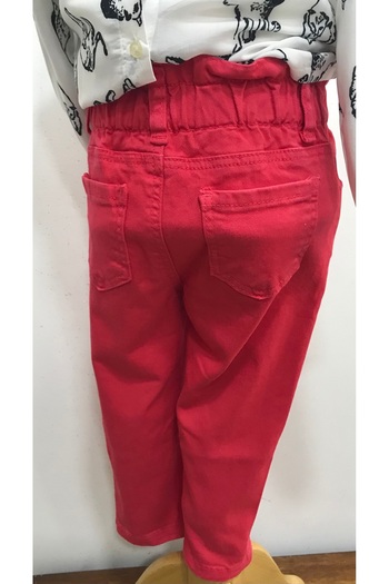 Çikoby KIZ BEBEK KIRMIZI MOM JEAN PANTOLON