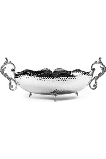 ANTEPSEPETİ Silver Plated Oval Copper Gondola (30 CM)