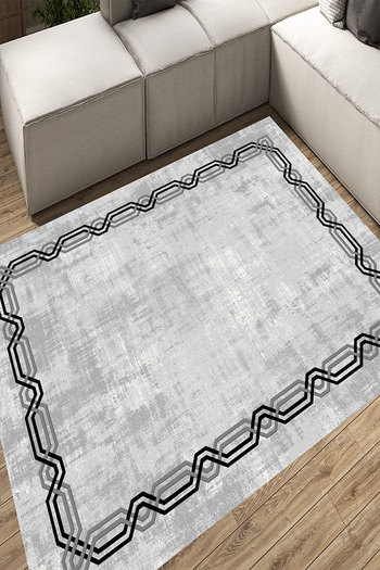 eco concept Gray Framed Carpet - Decorative Runner, Hallway and Long Carpet