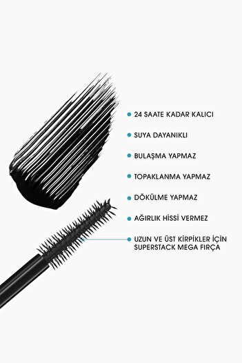 M.A.C M·a·cstack Waterproof Black Stack Mascara 12 /ml. Pssn183
