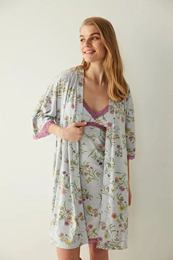 Penti Terra Floral Patterned Dressing Gown