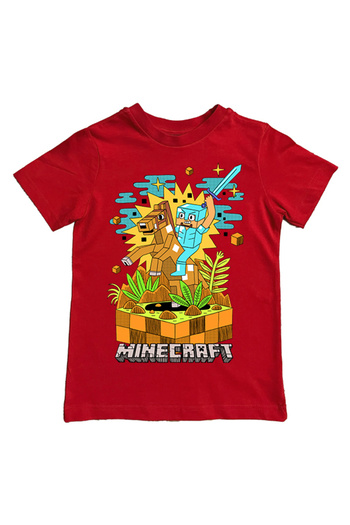 MINECRAFT printed cotton combed cotton fabric summer children's T-shirt