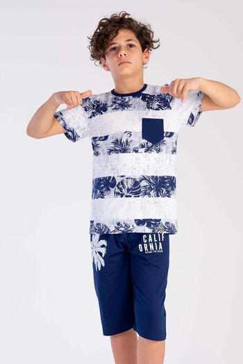 VİENETTA Cotton Boy's Short Sleeve Capri Pajama Set
,212529