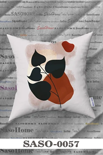 SasoHome Simple Modern Design Floral Patterned Digital Printed Throw Pillow Cover