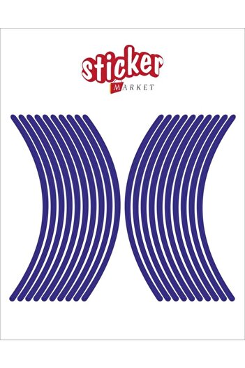 Sticker Market Bandă pentru jante albastră fosforescentă
