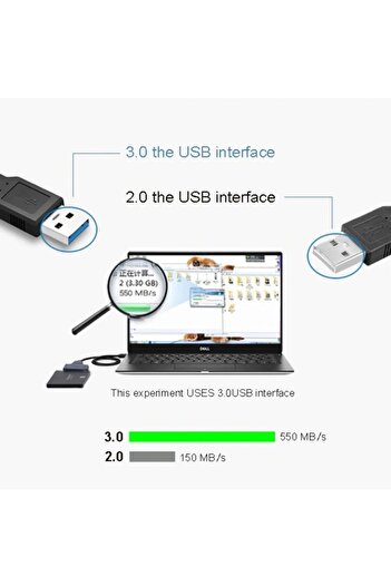 Alfais 4741 Usb 3.0 2.5 3.5 Inç Sata Ssd Hdd Hard Disk Çevirici Dönüştürücü Adaptör Kablosu
