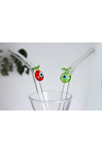 ADAMODART Evil Eye Apple 2-Piece Glass Straw