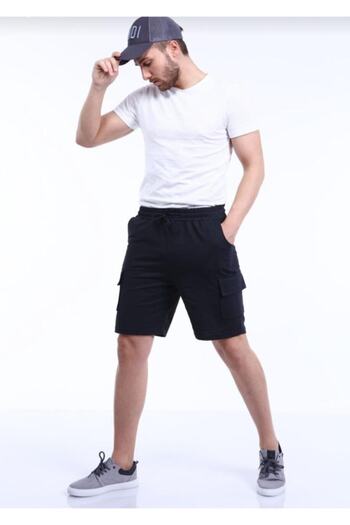 snm fashion Men's Black Cargo Pocket Shorts