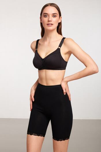 Kom Women's Black Basic Long Panties
