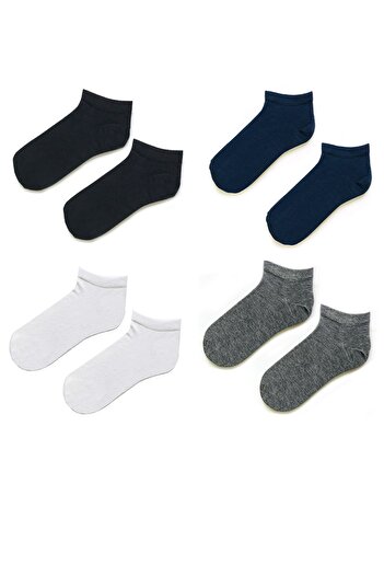Socks Stations Мъжки едноцветни къси чорапи, комплект от 4 чифта