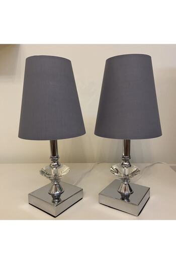 AbajurAksesuar Modern Star Patterned Silver-Grey Lampshade Set of 2 - E27
