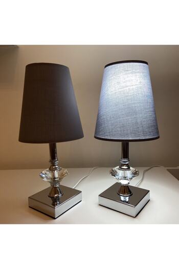 AbajurAksesuar Modern Star Patterned Silver-Grey Lampshade Set of 2 - E27