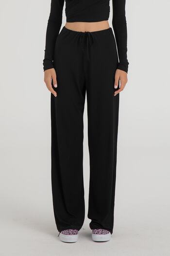 SHEISMONO Black Ultra Soft Lace-Up Trousers