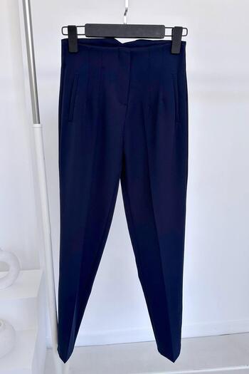 Ka Hijab Dart Detail Lycra Trousers - Navy Blue