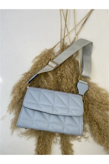 PurpleART Γυναικεία Baby Blue καπιτονέ ρυθμιζόμενη τσάντα ώμου με λουράκι κολώνας