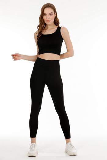 Sensu Women's High Waist Ribbed Leggings Tyt110