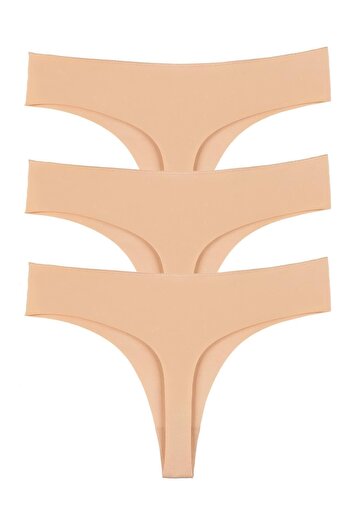 Sensu Women's Laser Cut Thong Panties 3 Pack Set Kts3067