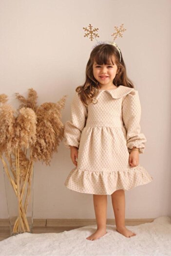 Zuzu Prenses Model Vintage Bal Rengi Elbise