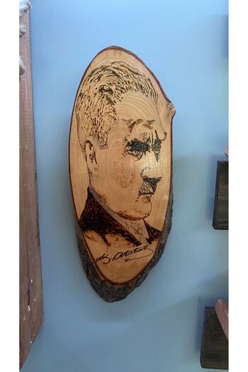 Çilek AHŞAP YAKMA ATATÜRK TABLOSU