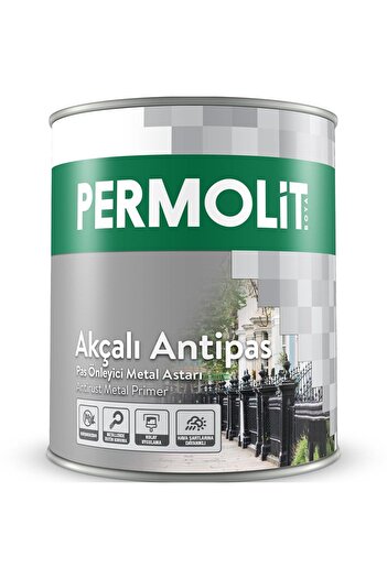 Permolit Akçalı Antipas Pas Önleyici Boya GRİ 2.5 Lt.