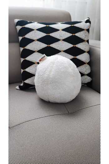 oneplise Ball Throw Pillow 1 Small Ecru (25 cm) Welsoft