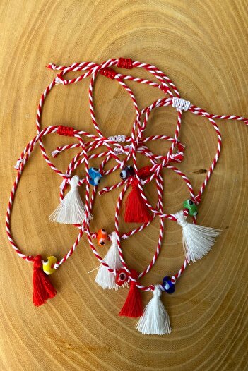 Shepidi 7-Piece colored glass bead tassel marteniçka lucky bracelet