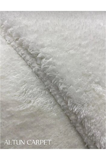 Altun Round Carpet Snow White 50*50 Special Cut Gel Non-Slip Post Plush Carpet
