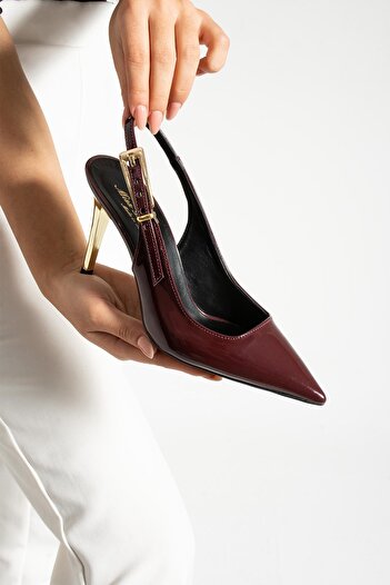MissPapatya Pantofi de damă cu toc burgundy