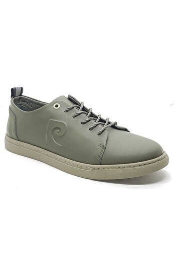 Pierre Cardin haki sneaker hakiki deri ortopedik taban