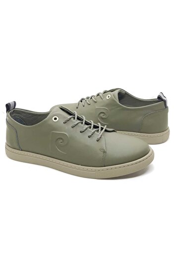Pierre Cardin haki sneaker hakiki deri ortopedik taban