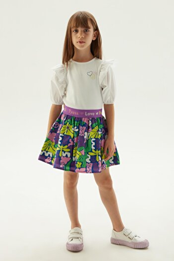 Tyess Patterned Girl's Skirt - Bg Store