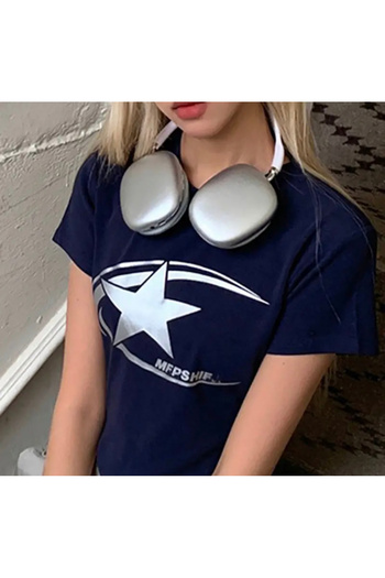 DENİKK Crop Top με μοτίβο αστεριών Y2k