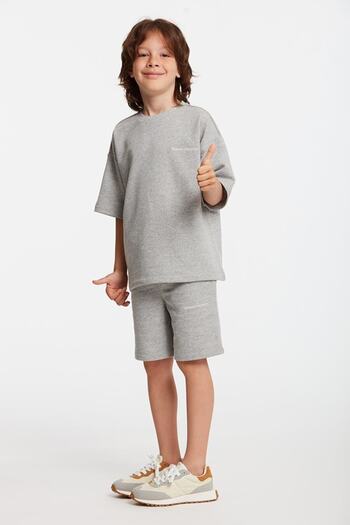 GRIMELANGE Bogota Boy's Embroidery Crew Neck Grimelange Tracksuit Set