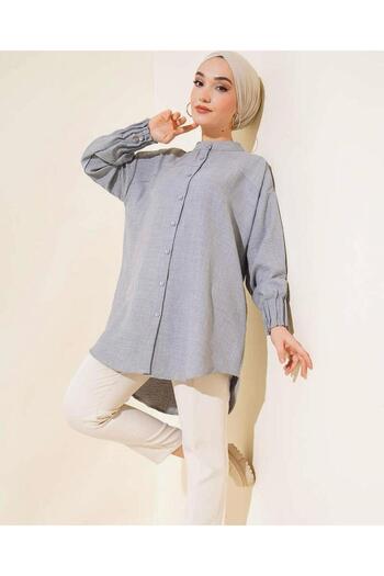 modasindoma Women Sleeve Ribbed Tunic Shirt