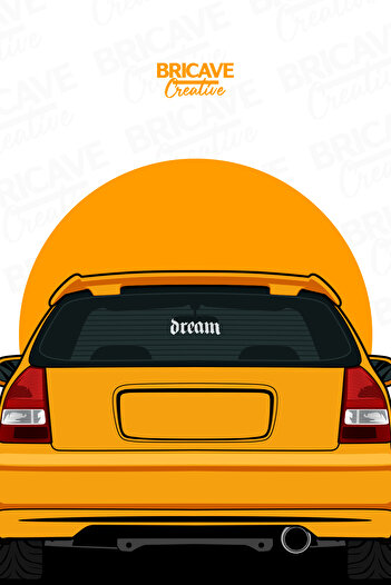 Bricave dream Dream Writing JDM Autocolant pentru parbriz auto-motocicletă 13,6x4,9cm