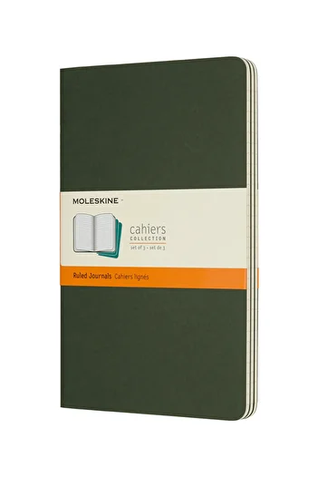 Moleskine Cahier Large 3-Piece Lined Journal Notebook, 13x21cm